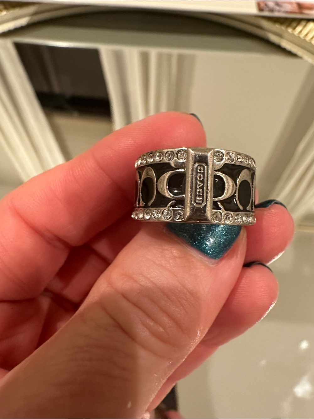 Silver Wide Statement Ring with Cutout Design